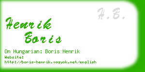 henrik boris business card